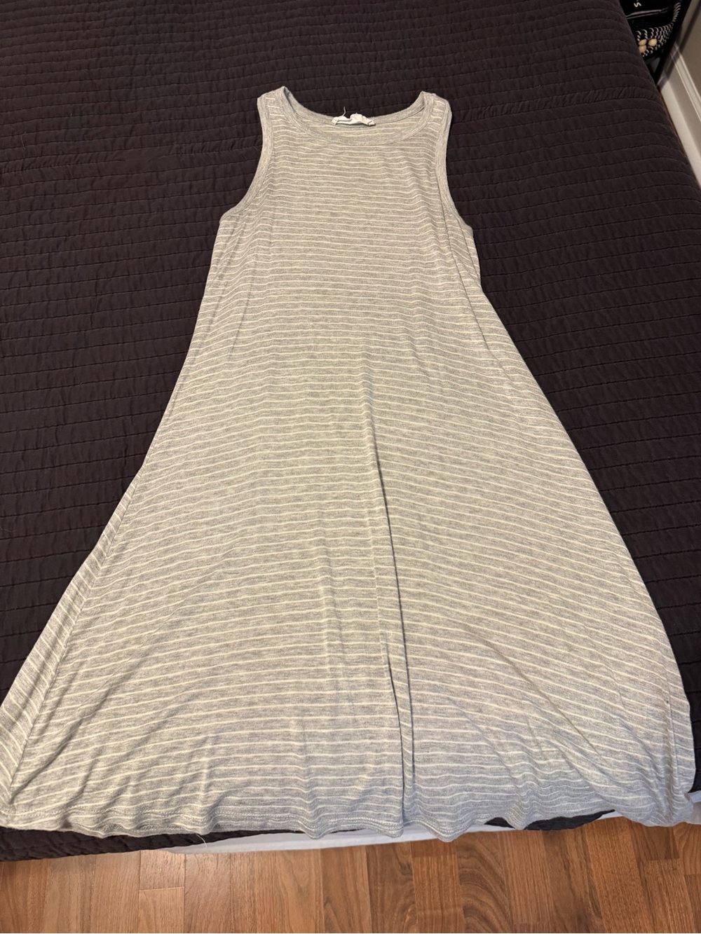Super soft and comfy Pink Rose gray striped dress #stripes
Size S